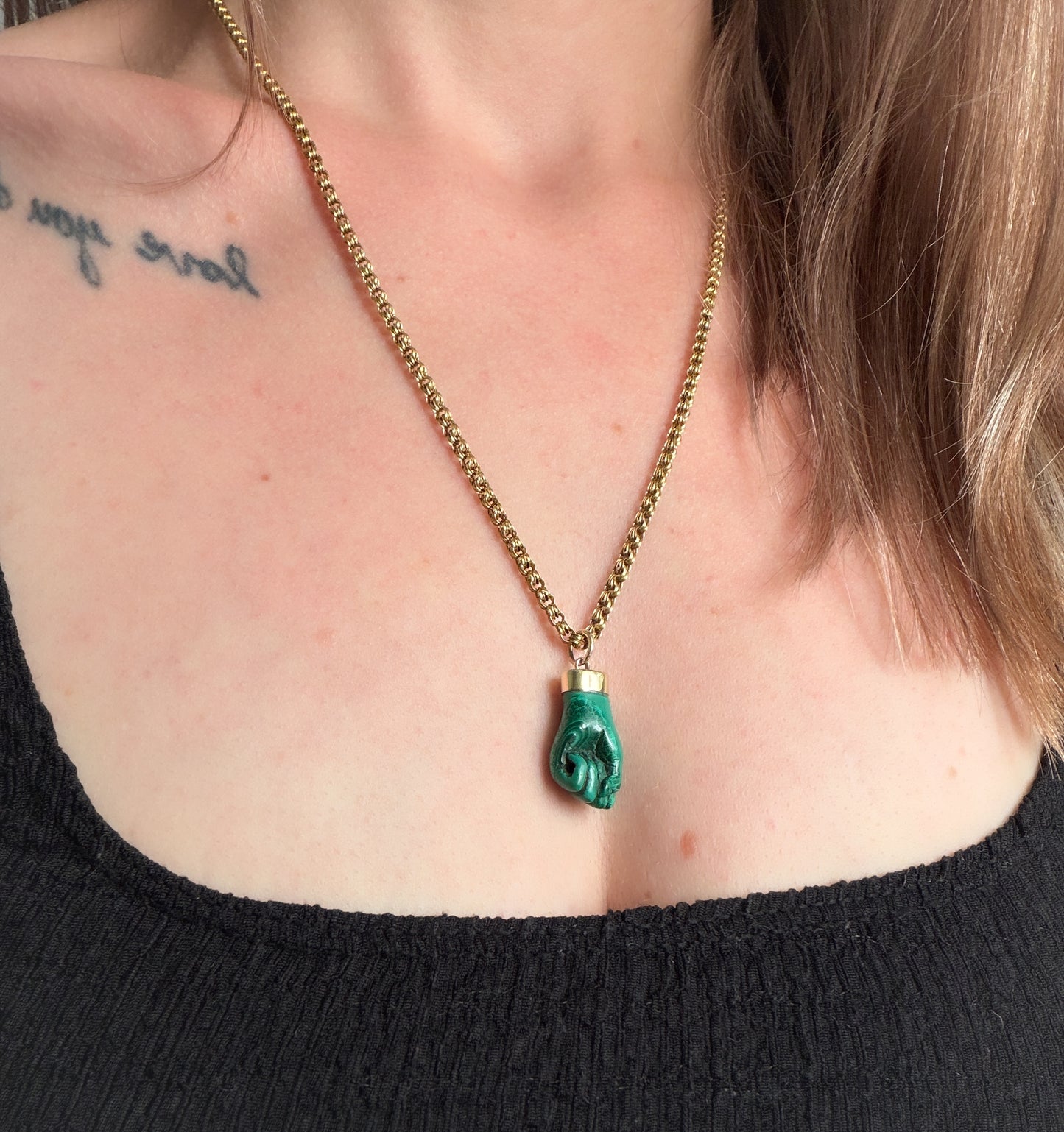 Malachite Fist Pendant