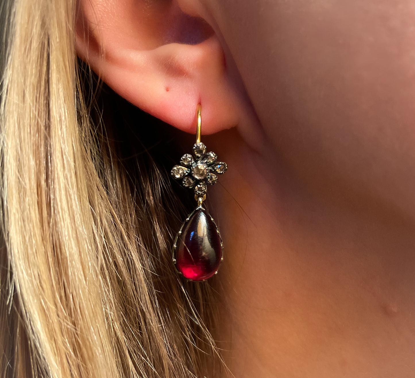 Garnet and Diamond Drops