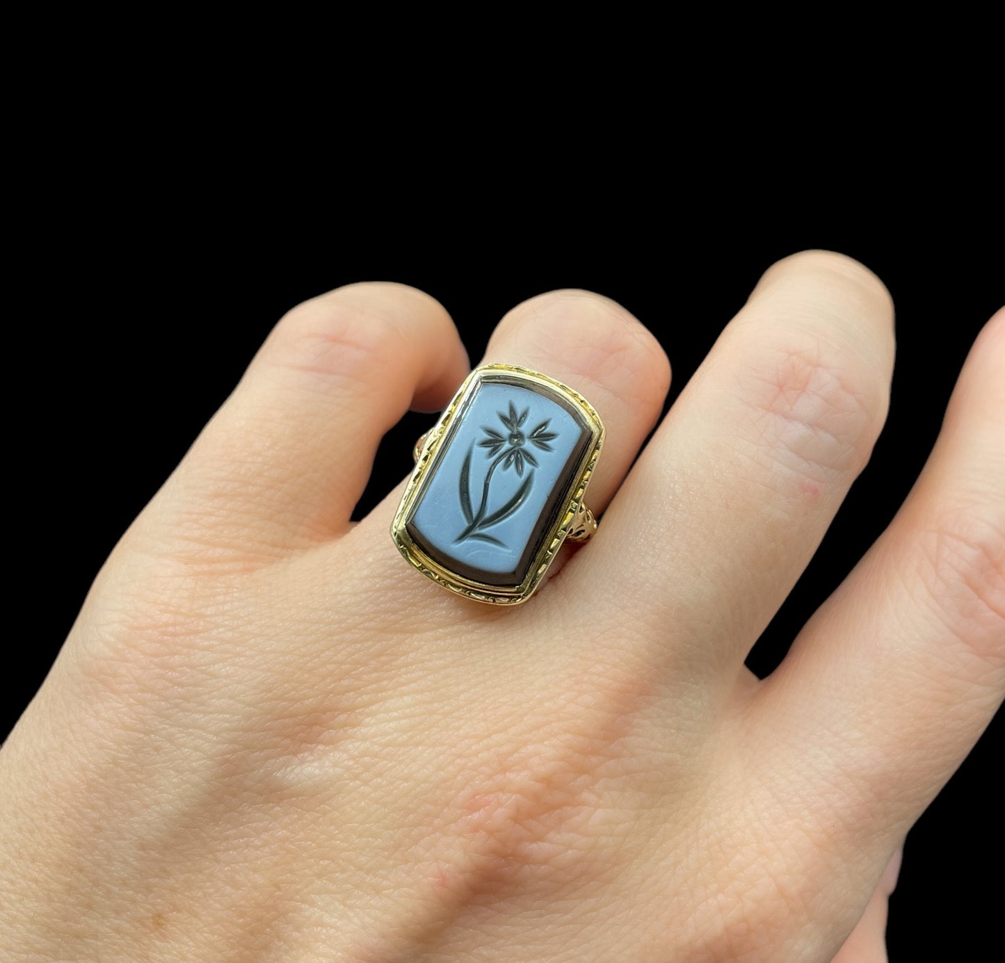 Floral Intaglio Ring