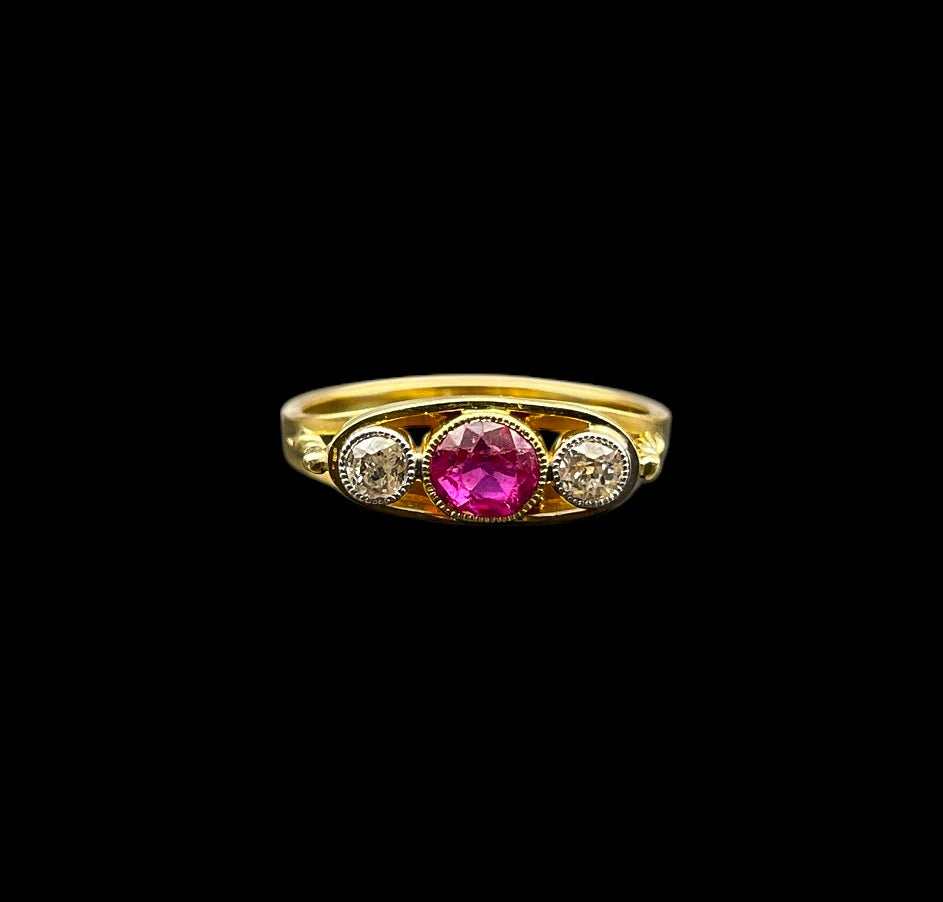 Pink Sapphire Trilogy Ring