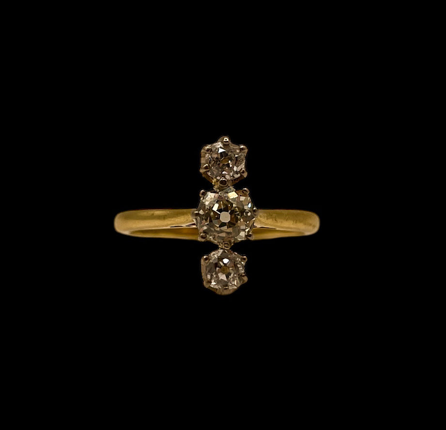 Triple Old Mine Cut Ring