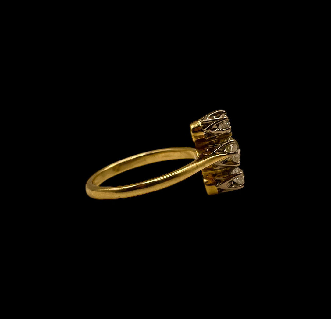 Triple Old Mine Cut Ring