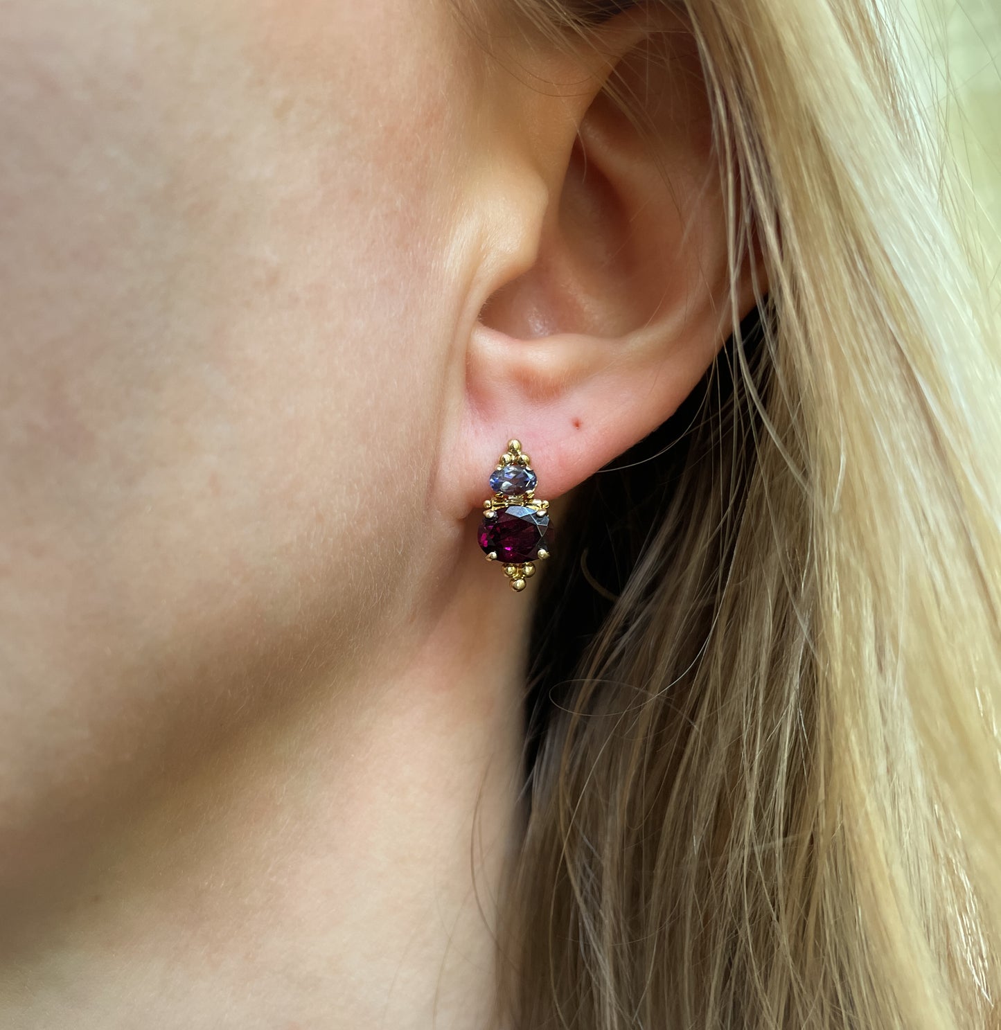 Garnet and Iolite Drops