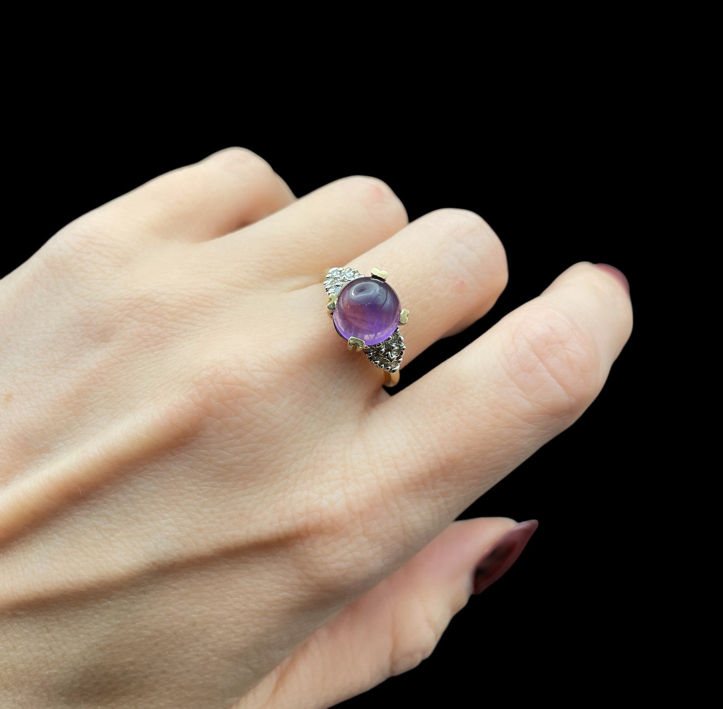 Amethyst Gazing Globe Ring