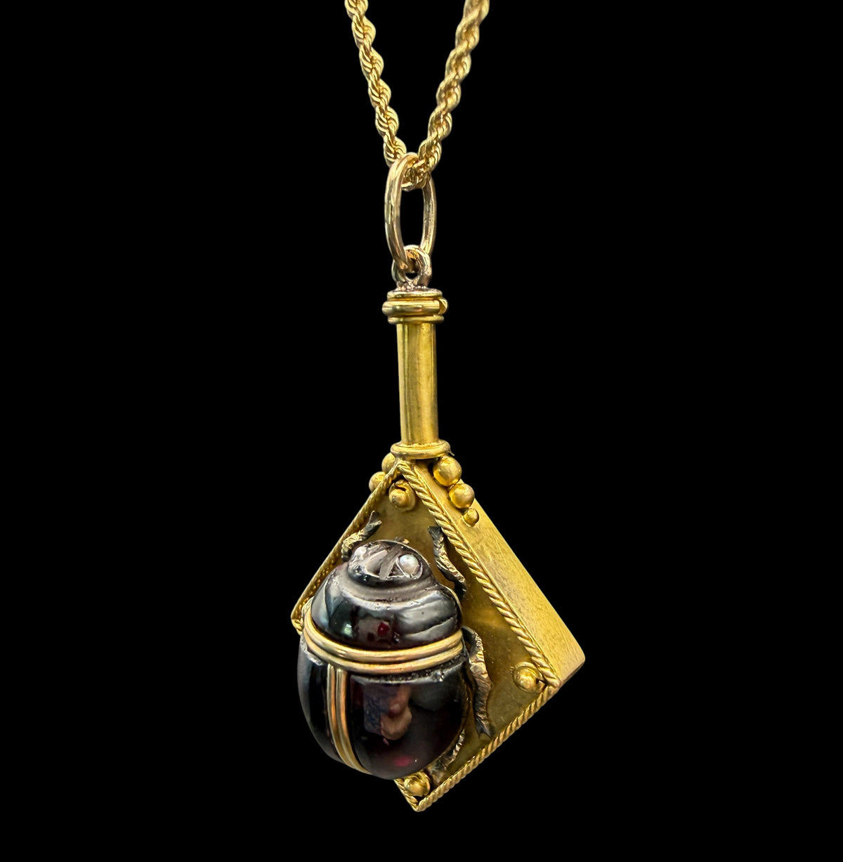 Garnet Scarab Pendant