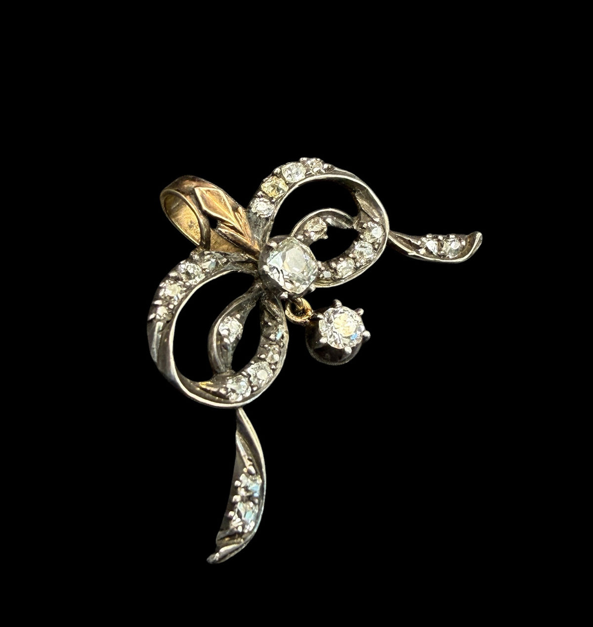 Georgian Diamond Bow Pendant
