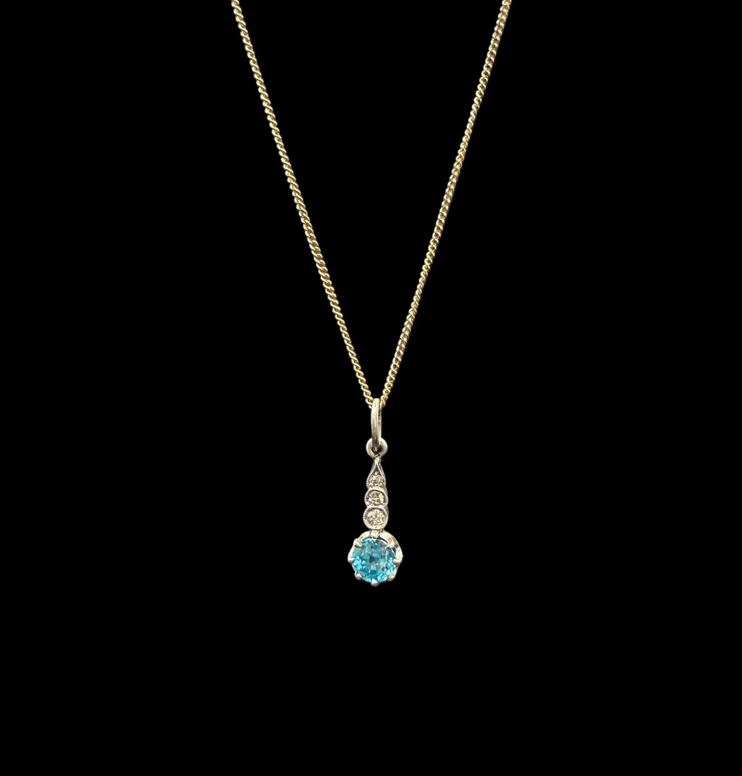 Zircon and Diamond Drop Pendant