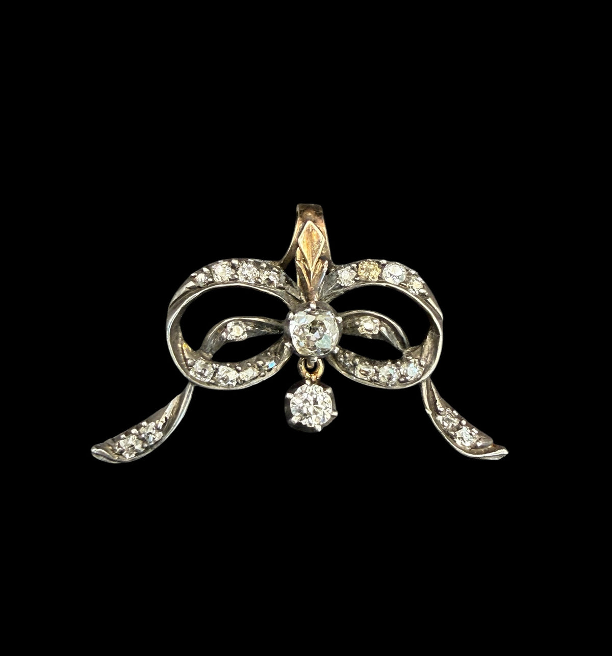 Georgian Diamond Bow Pendant
