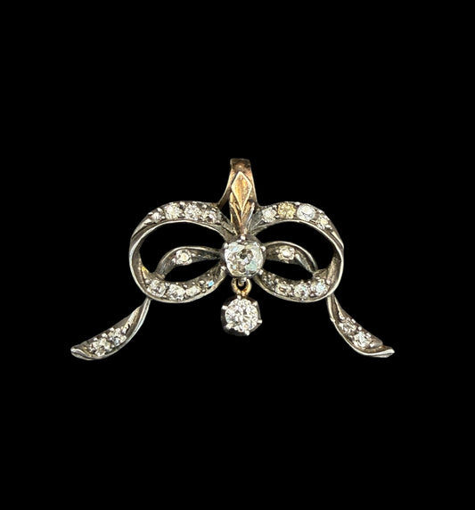 Georgian Diamond Bow Pendant