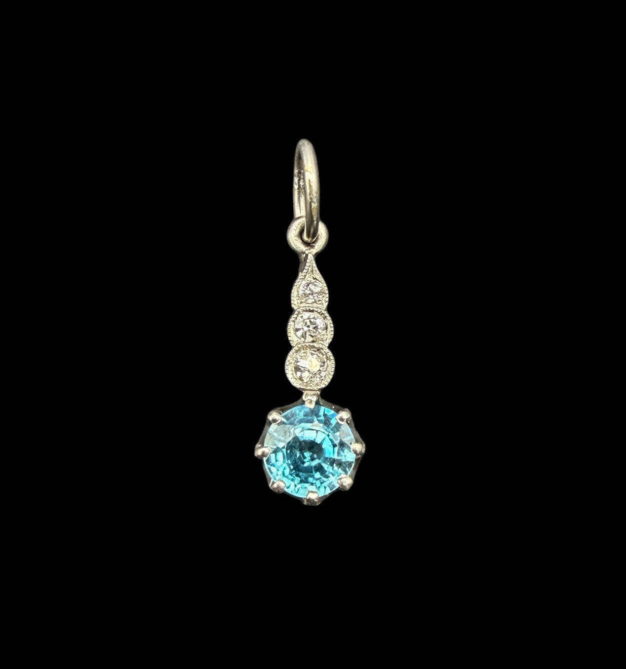 Zircon and Diamond Drop Pendant