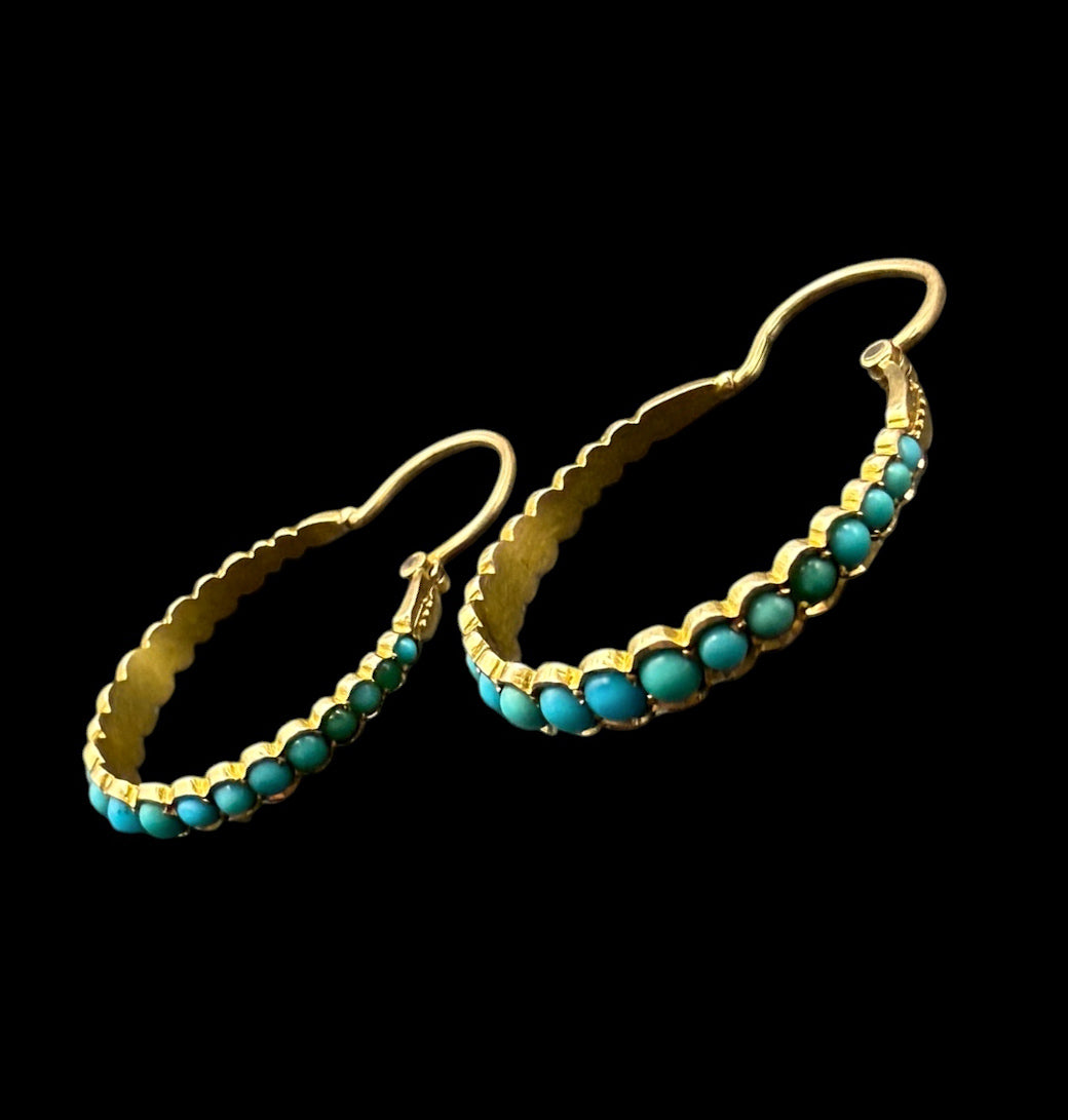Victorian Turquoise Hoops