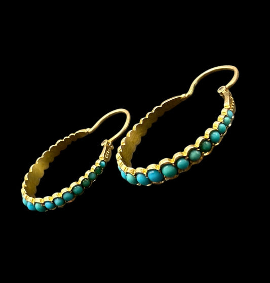Victorian Turquoise Hoops