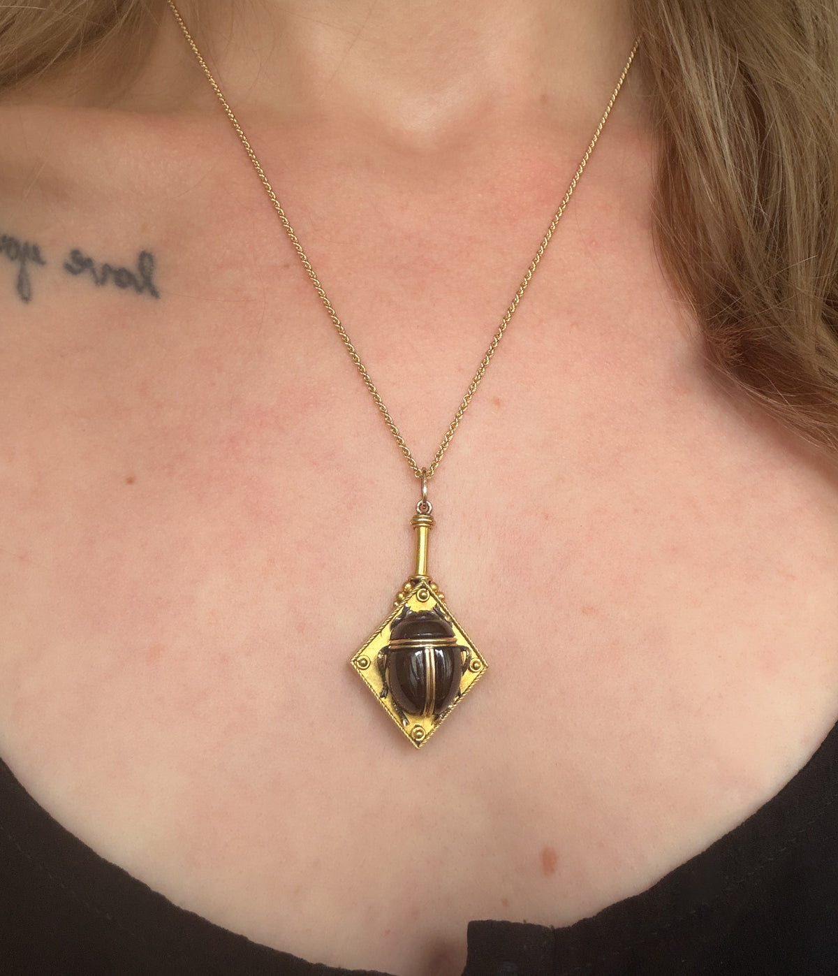 Garnet Scarab Pendant