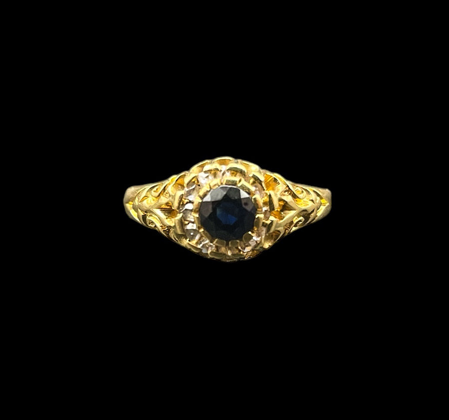 Victorian Sapphire and Diamond Ring