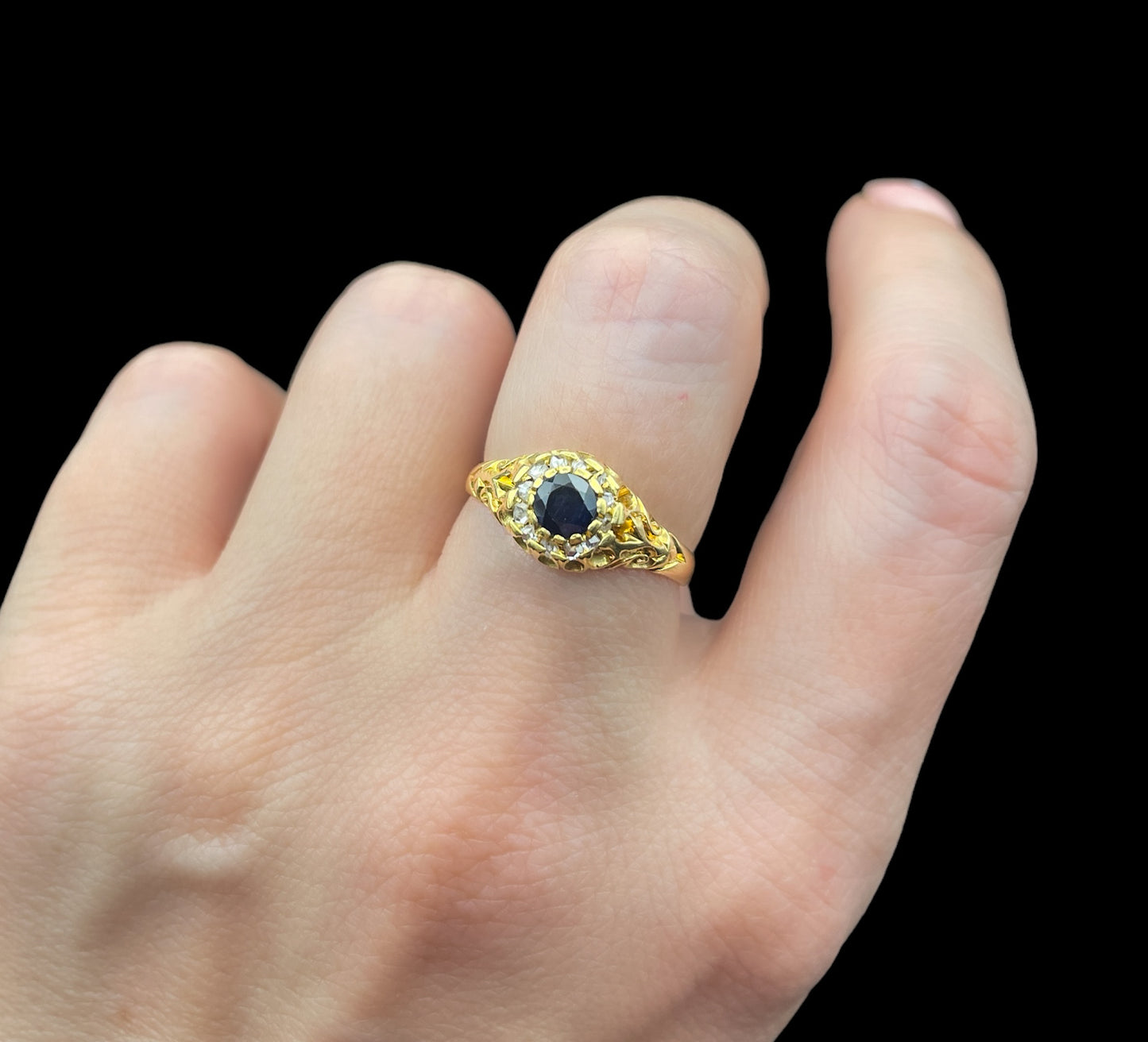 Victorian Sapphire and Diamond Ring