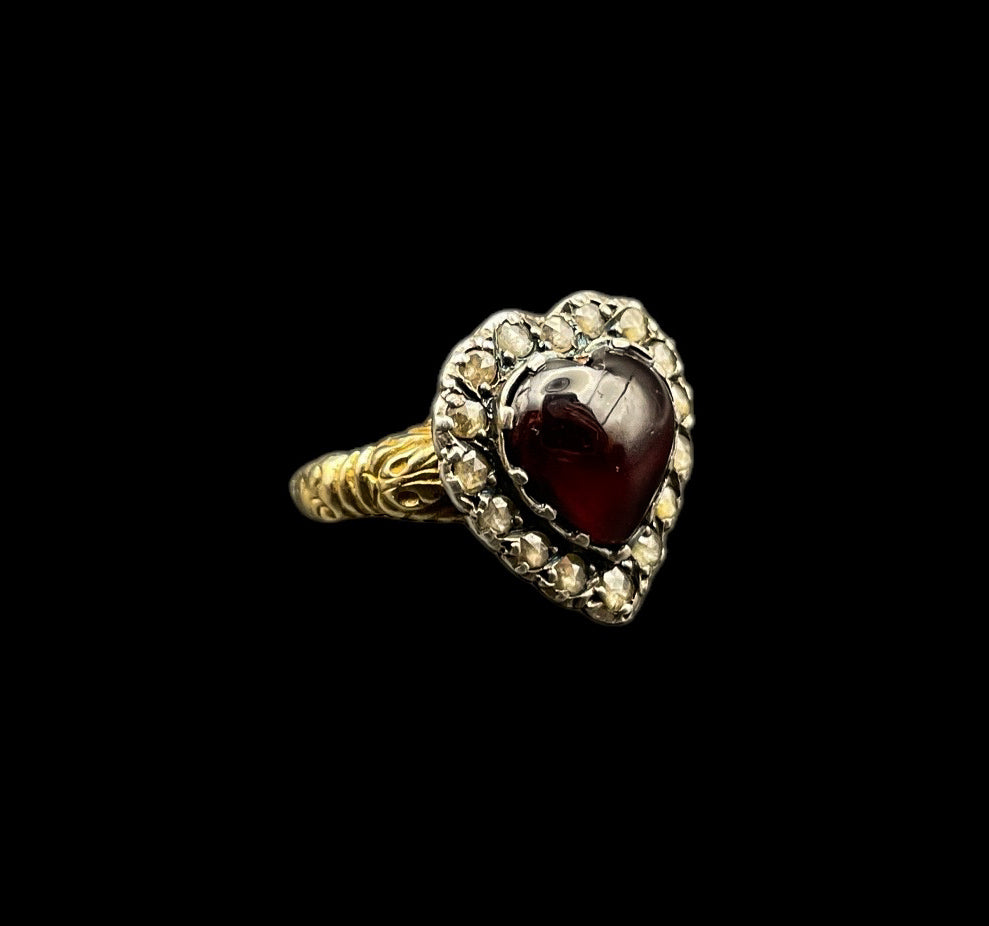 Garnet Heart Ring