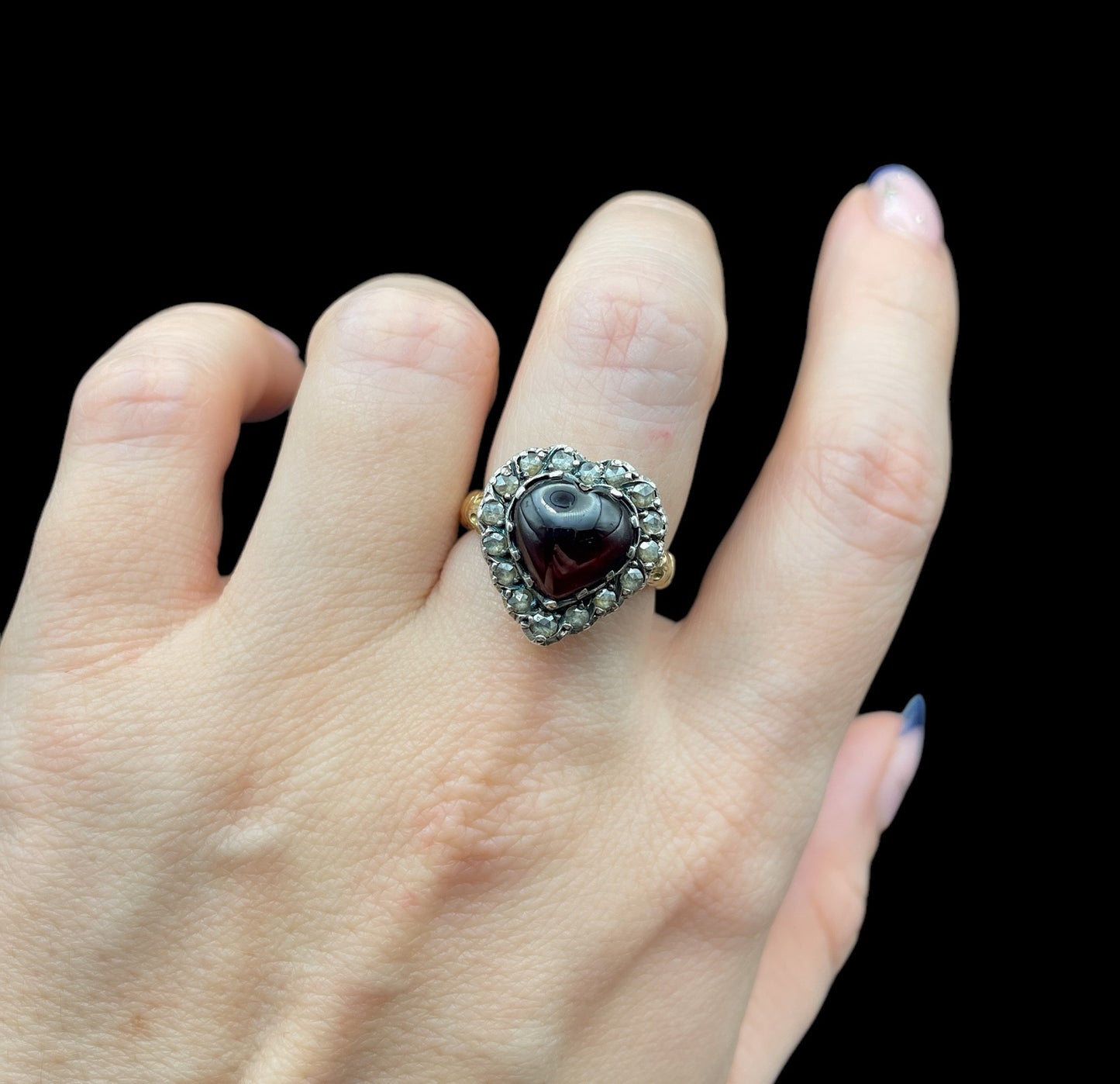 Garnet Heart Ring