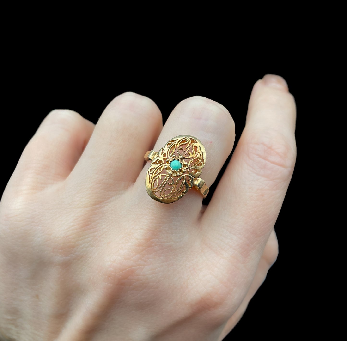 Turquoise Filigree Ring