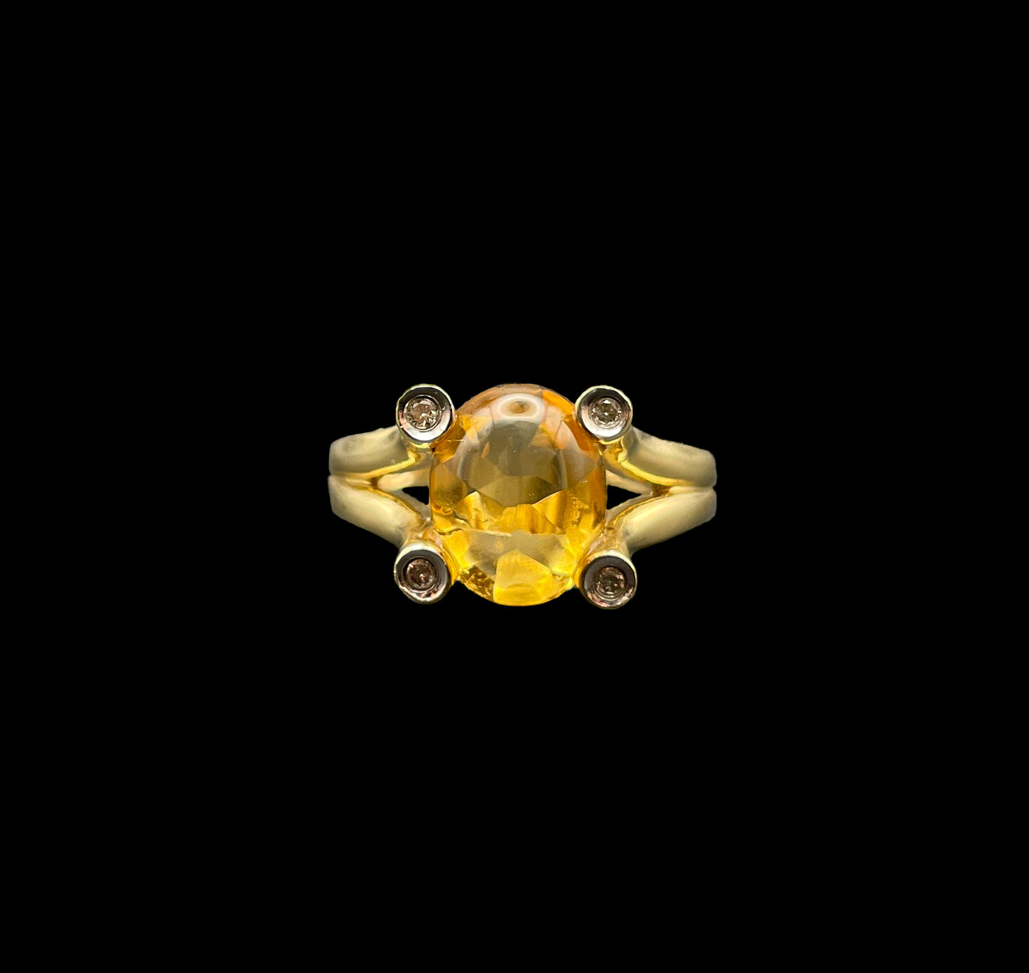 Citrine and Diamond Ring