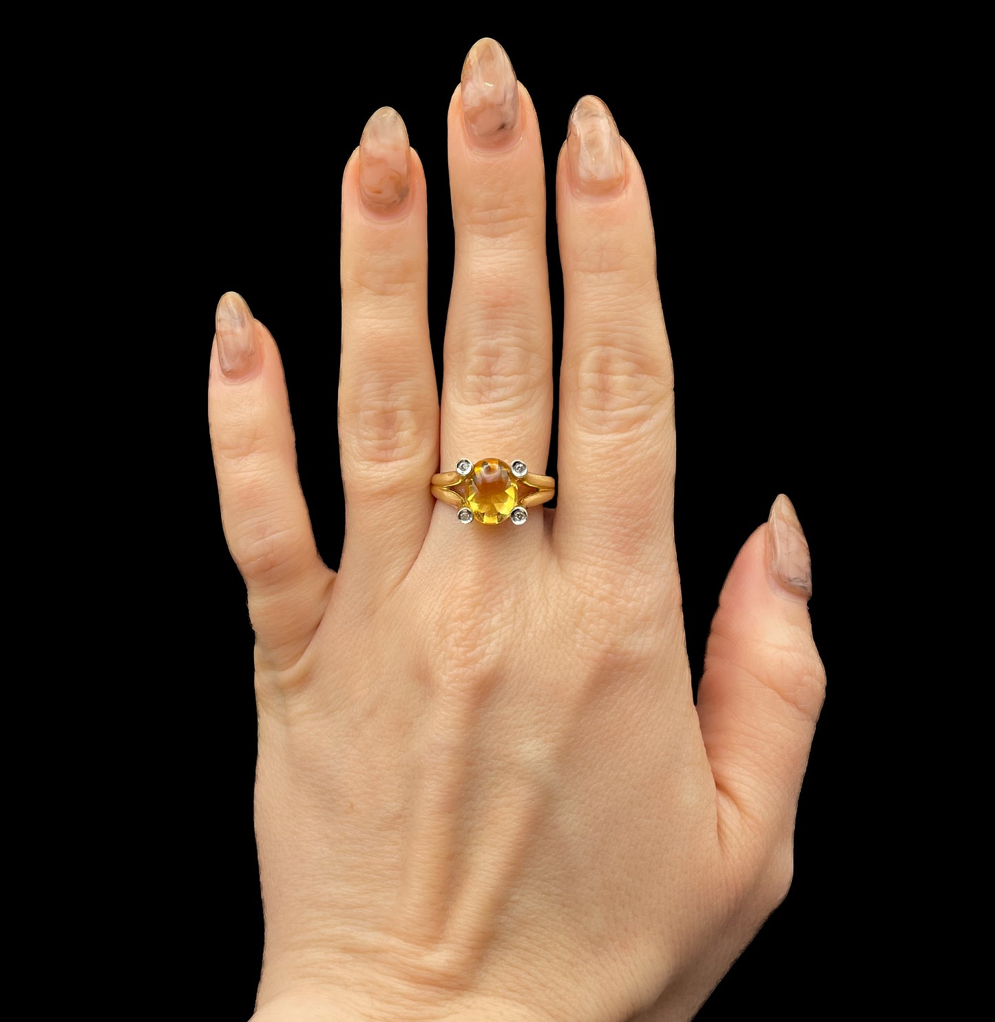 Citrine and Diamond Ring