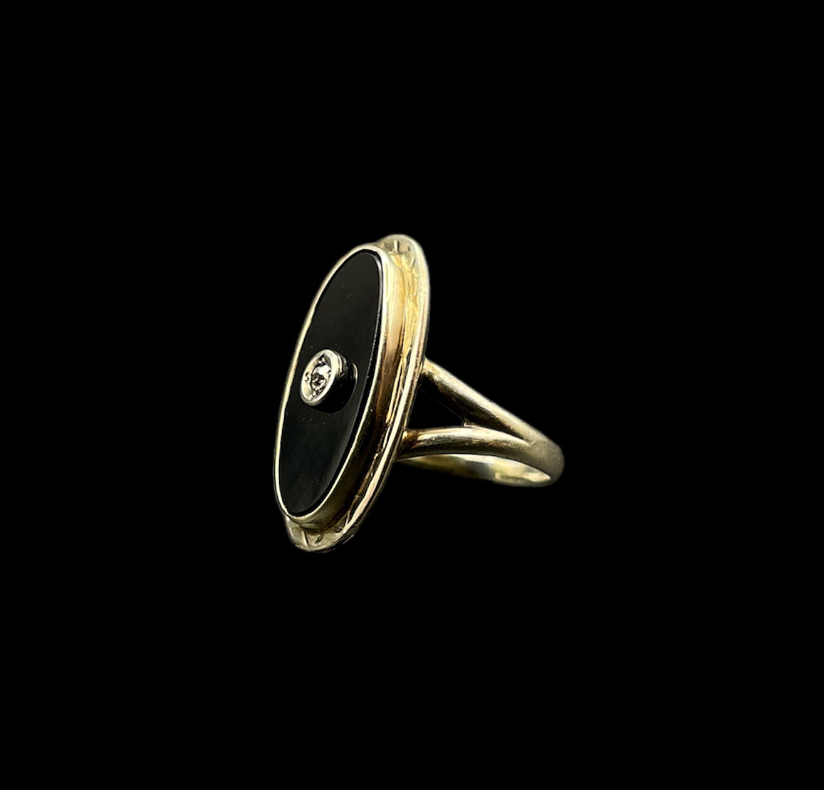 Onyx and Diamond Dinner Ring