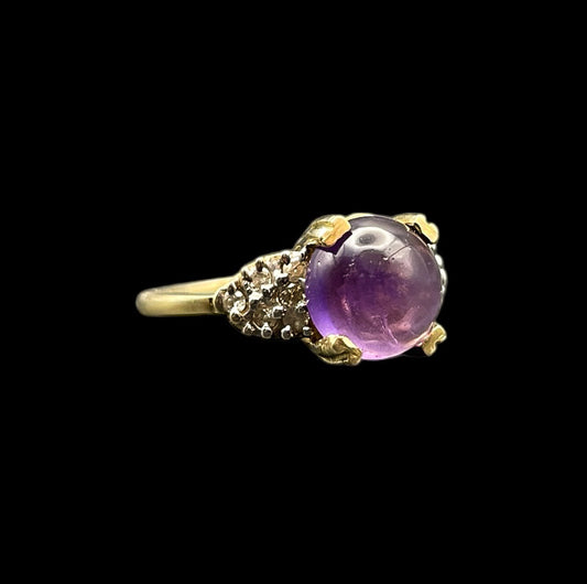 Amethyst Gazing Globe Ring