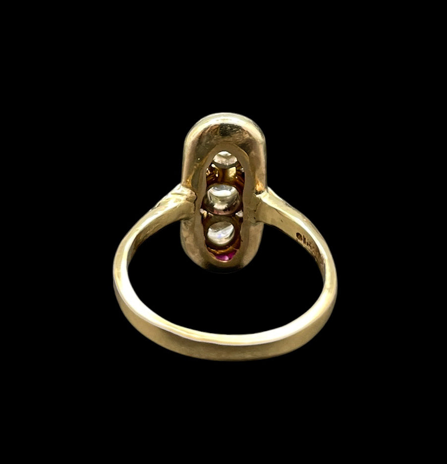 Diamond and Ruby Stoplight Ring