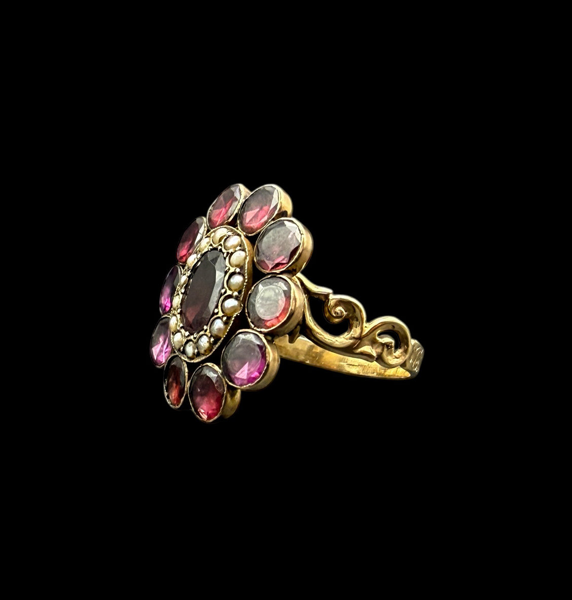 Garnet Cluster Ring